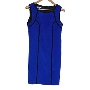 Kim Rogers Women's Dress Sheath Blue Sleeveless Knee Length Office Size 6